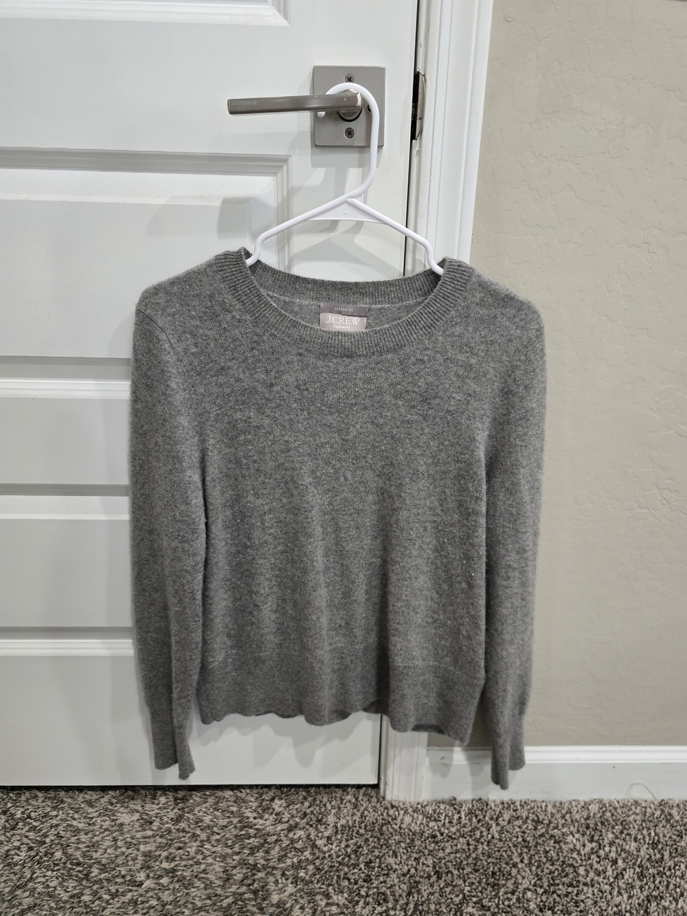 J. Crew Gray Crewneck Sweater - Cashmere